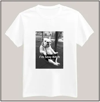 Ženy Tričko SEXY SUKA Pes Vytlačiť Bežné Bavlna Vtipné Tričko Bielej Hore Tee Lumbálna Plus Veľkosť Camiseta HH305-302