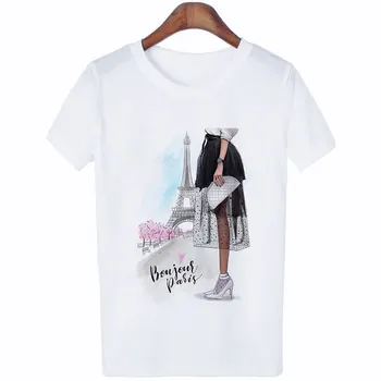 Ženy Tričko Tenké Časti 2019New Lete Bežné Harajuku T Shirt Femme Top Fashion Estetické Trend Žena T-shirt ariana grande