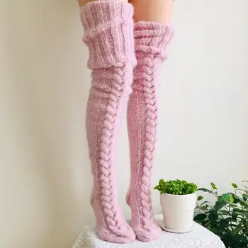 Ženy Vlnené Pančuchy Jeseň a v Zime Bežné Teplé Načechraný Nad Záujem Ponožky Leg Warmer Farbou Pančuchy
