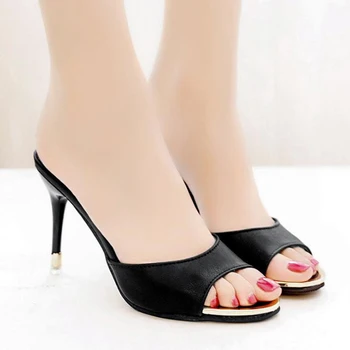Ženy vysoké podpätky sandále 2020 lete tenké päty topánky sexy čierne šľapky ženy čerpadla pohodlné sandále ženy
