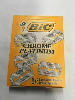 Žiletke Bic Chrome Platinum Dvojité Ostrie Čepele 100 Pôvodné Kaderníctvo