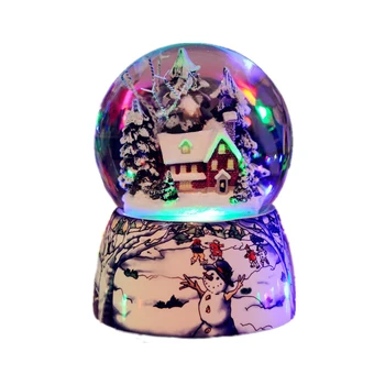Živica Music Box Crystal Ball Snow Globe Sklo Domov Plochy Dekor Valentínske Darčeky Svetlá, Hudba Flitrami Remesiel S Snehové Vločky