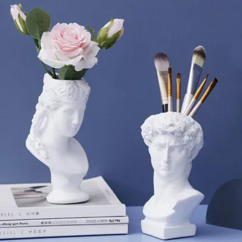 Živica Váza Kvetináč Domáce Dekorácie Make-Up Štetec, Držiak Na Pero, Držiak Na Kozmetické Úložný Box Európskeho Sochárstva Model Náčrt