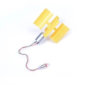 Žltá 3V-5V Malé DC Motor Vertikálne Micro Veterné Turbíny Čepele Výkon Generátora DIY Kit