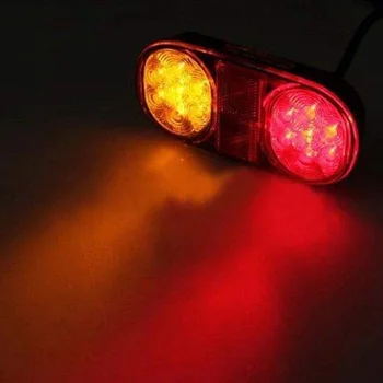 Žltá+Červená LED zadné Svetlá Stop ABS Nepremokavé Indikátor Auto Lodi, Príves Žiarovky, Príslušenstvo DC 10-30V
