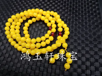 Žltá žltá kolo perličiek náhrdelník 10 mm kolo perličiek náramok 108 žltá multi-kruh náramky