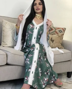 Župan Longue Musulman De Režim Femme Satin Kaftan Dubaj Abaya Moslimských Módne Šaty, Hidžáb Turecko Šaty Abayas Pre Ženy Vestidos