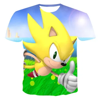 【Sonic] vyzýva 3D Tlač 2021T-Shirt Nové Letné pánske Krátke Rukáv Anime Bežné Anime Móda Veľkosť Topy 110-6XL Prispôsobiteľné