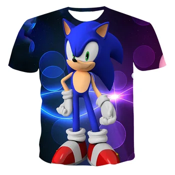 【Sonic] vyzýva 3D Tlač 2021T-Shirt Nové Letné pánske Krátke Rukáv Anime Bežné Anime Móda Veľkosť Topy 110-6XL Prispôsobiteľné